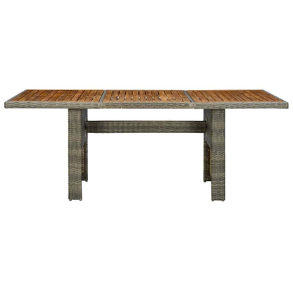 313314 vidaXL Garden Table Brown Poly Rattan and Solid Acacia Wood