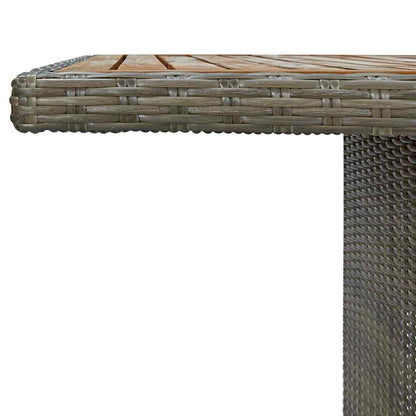 313314 vidaXL Garden Table Brown Poly Rattan and Solid Acacia Wood