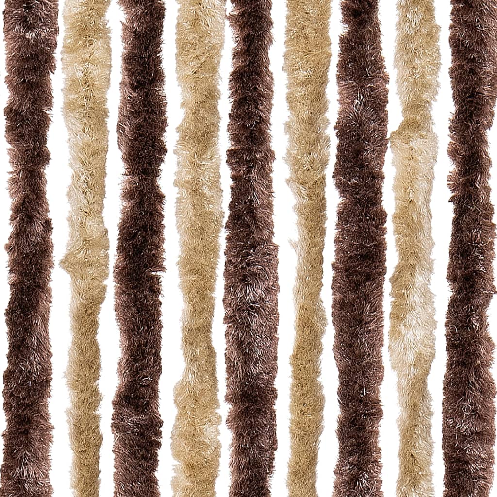 vidaXL Insect Curtain Beige and Light Brown 90x200 cm Chenille