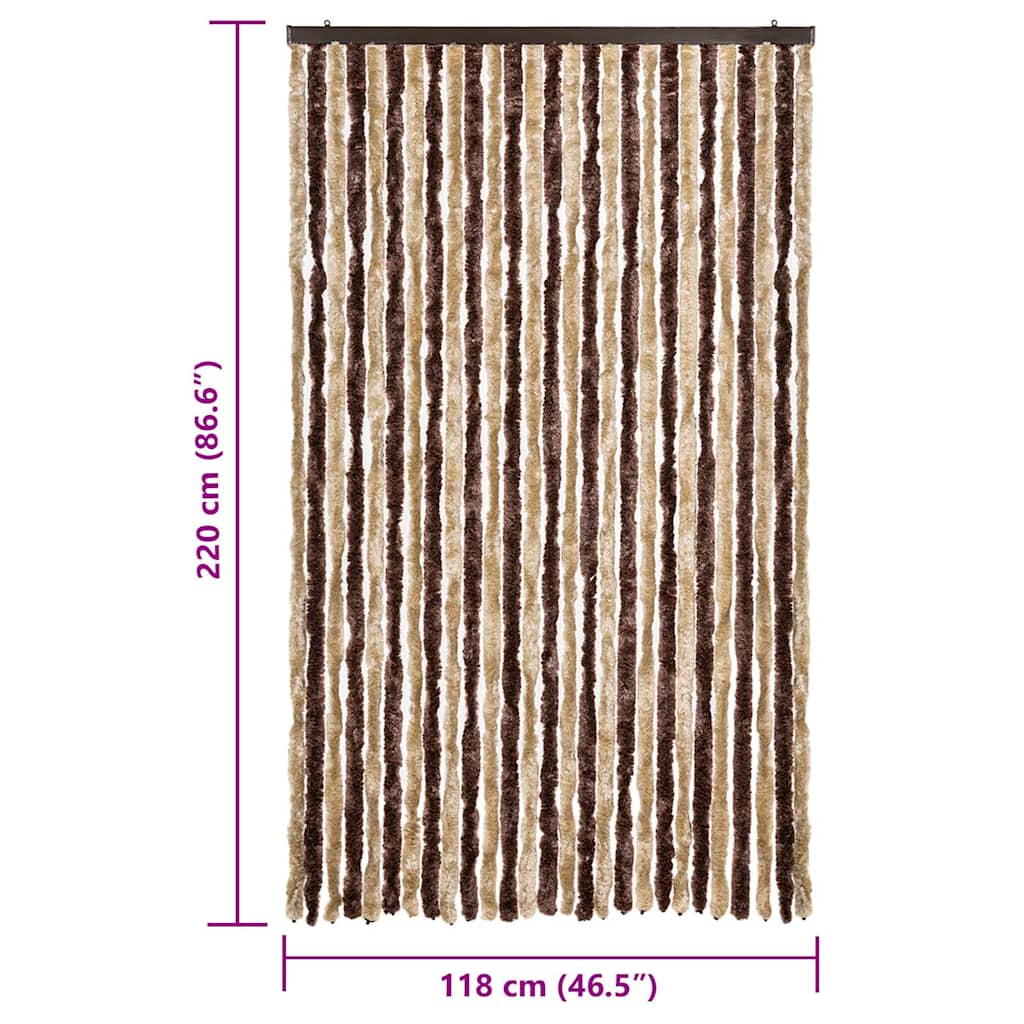 vidaXL Insect Curtain Beige and Light Brown 118x220 cm Chenille