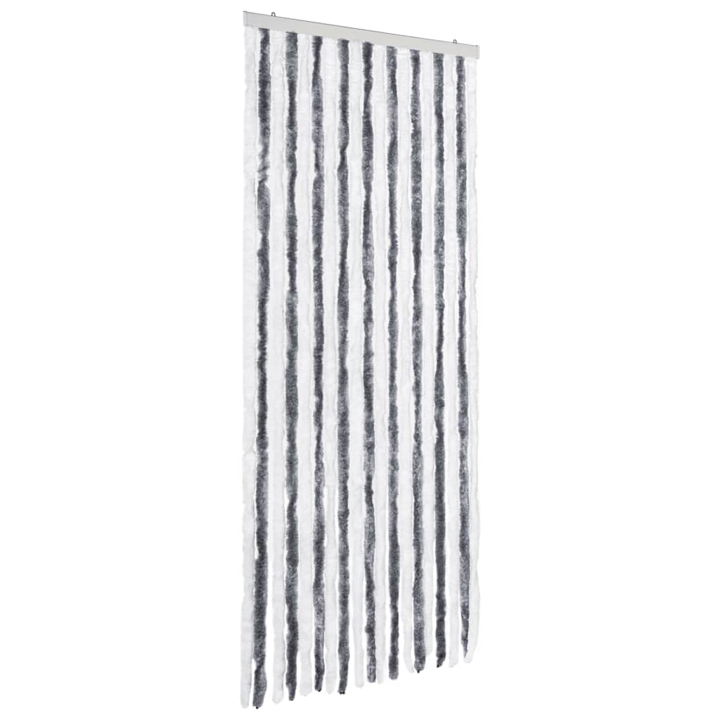 vidaXL Insect Curtain Grey and White 56x200 cm Chenille