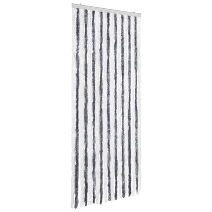 vidaXL Insect Curtain Grey and White 56x200 cm Chenille