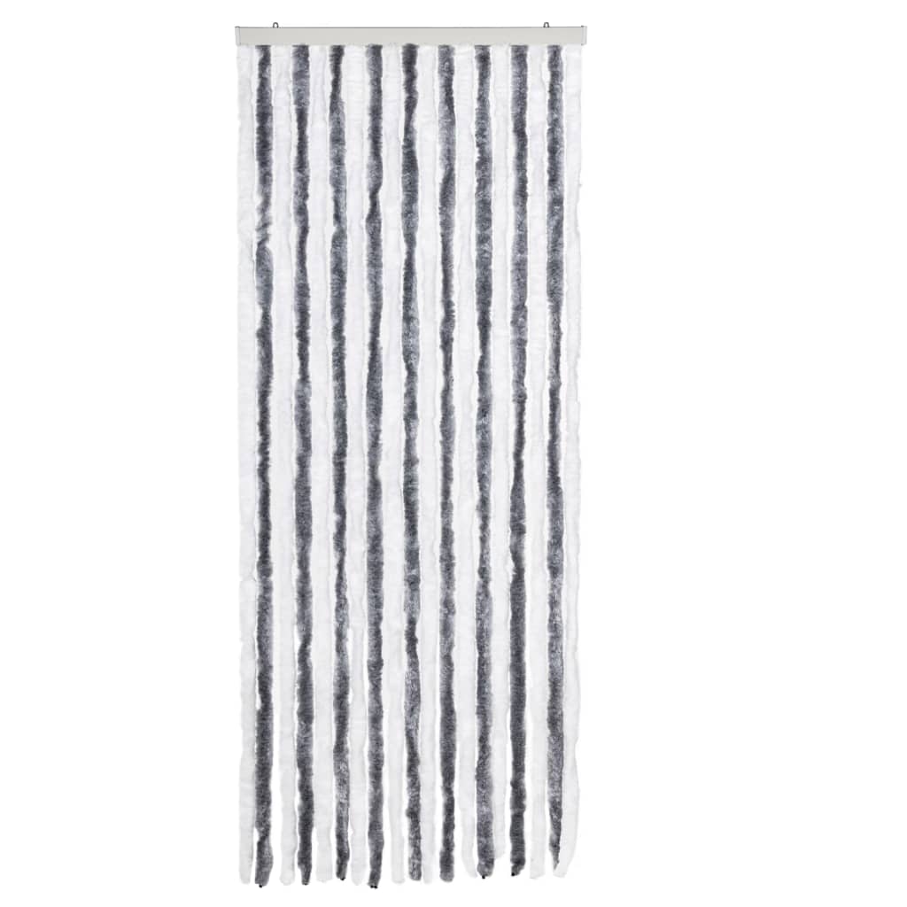 vidaXL Insect Curtain Grey and White 56x200 cm Chenille