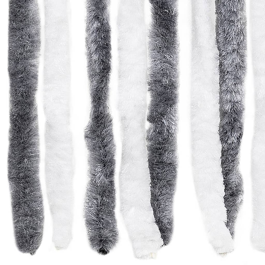 vidaXL Insect Curtain Grey and White 56x200 cm Chenille