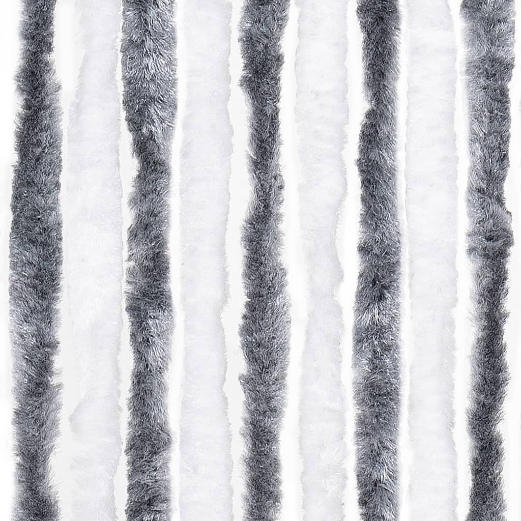 vidaXL Insect Curtain Grey and White 56x200 cm Chenille