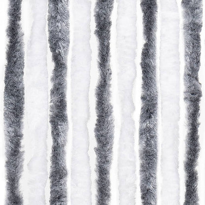 vidaXL Insect Curtain Grey and White 56x200 cm Chenille