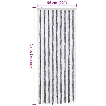 vidaXL Insect Curtain Grey and White 56x200 cm Chenille