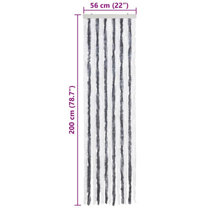 315123 vidaXL Insect Curtain Grey and White 56x200 cm Chenille