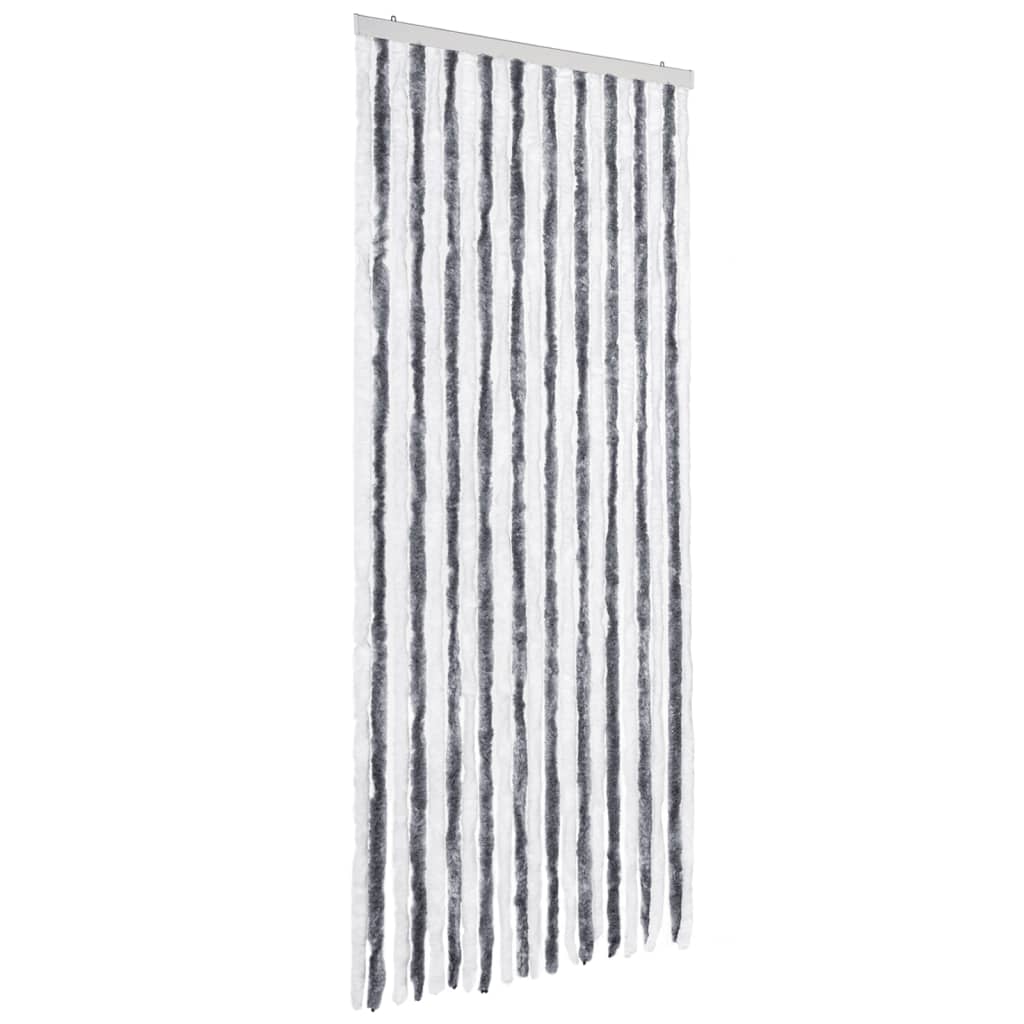 vidaXL Insect Curtain Grey and White 90x200 cm Chenille