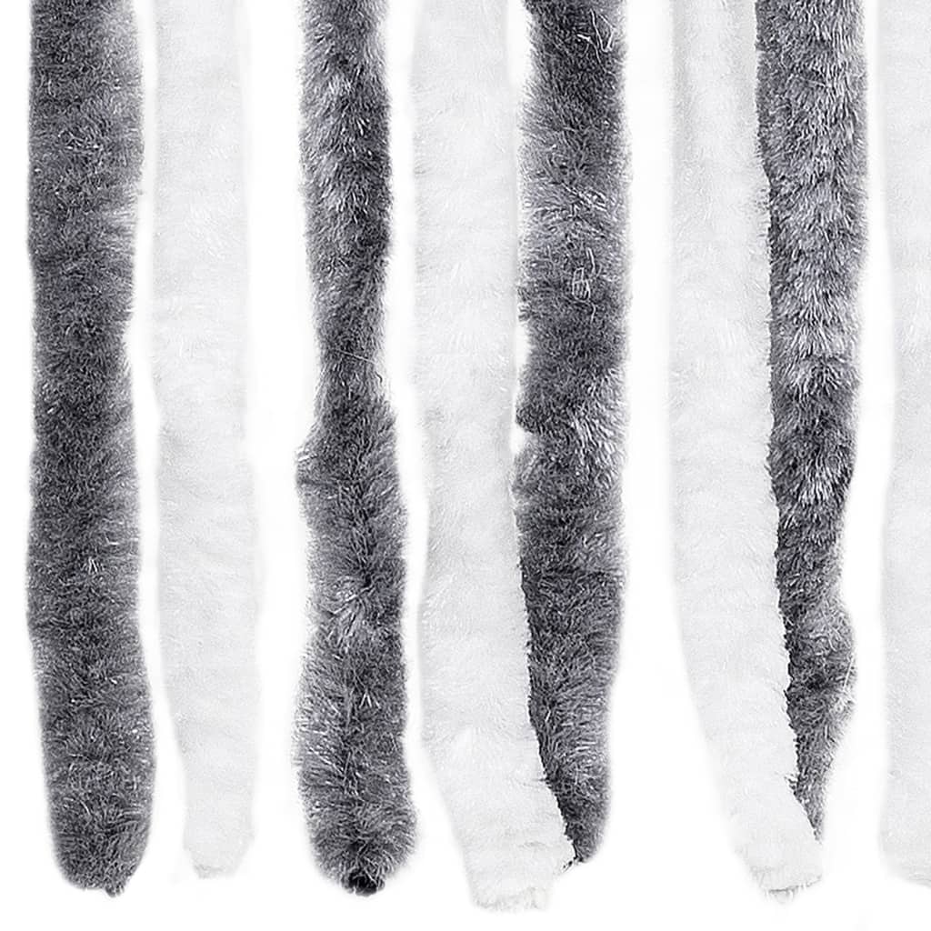 vidaXL Insect Curtain Grey and White 90x200 cm Chenille