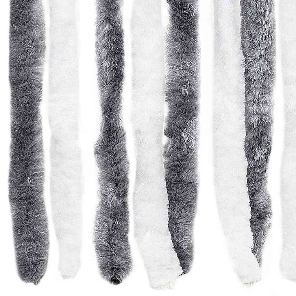315124 vidaXL Insect Curtain Grey and White 90x200 cm Chenille