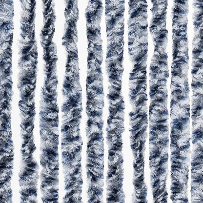 vidaXL Insect Curtain Blue and White 56x200 cm Chenille
