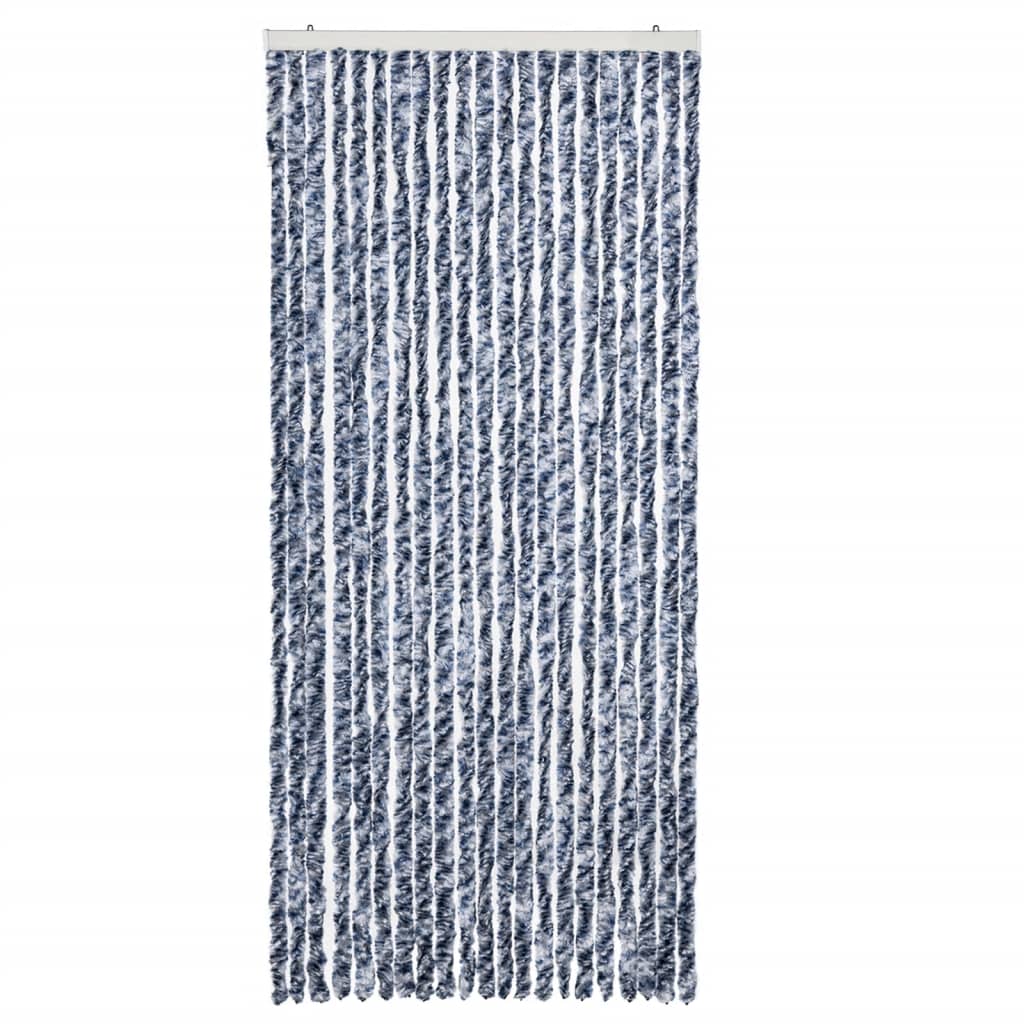 vidaXL Insect Curtain Blue and White 90x200 cm Chenille