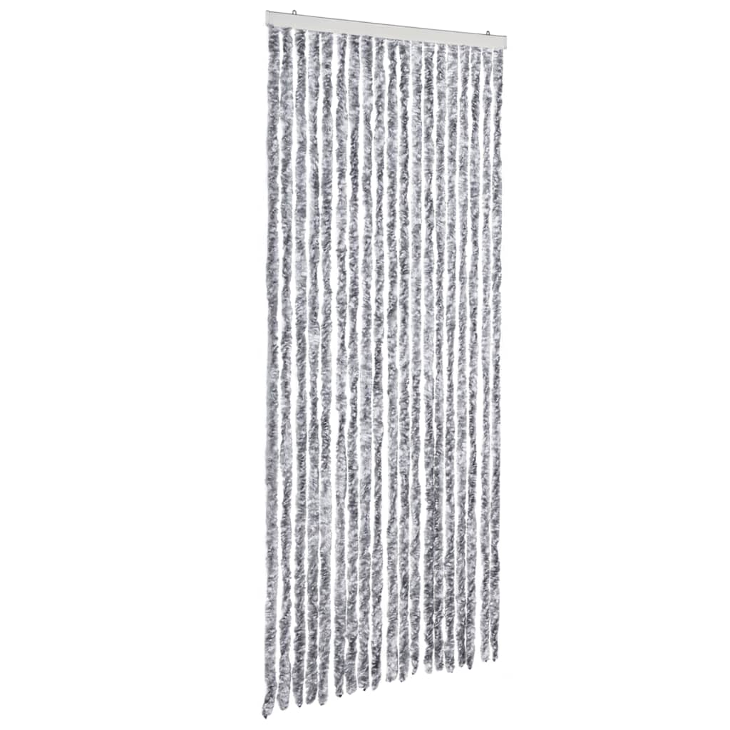 vidaXL Insect Curtain White and Grey 56x200 cm Chenille