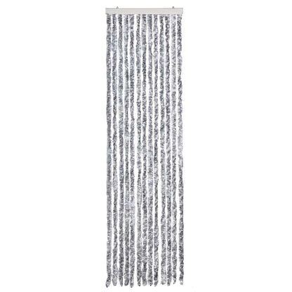 315132 vidaXL Insect Curtain White and Grey 56x200 cm Chenille