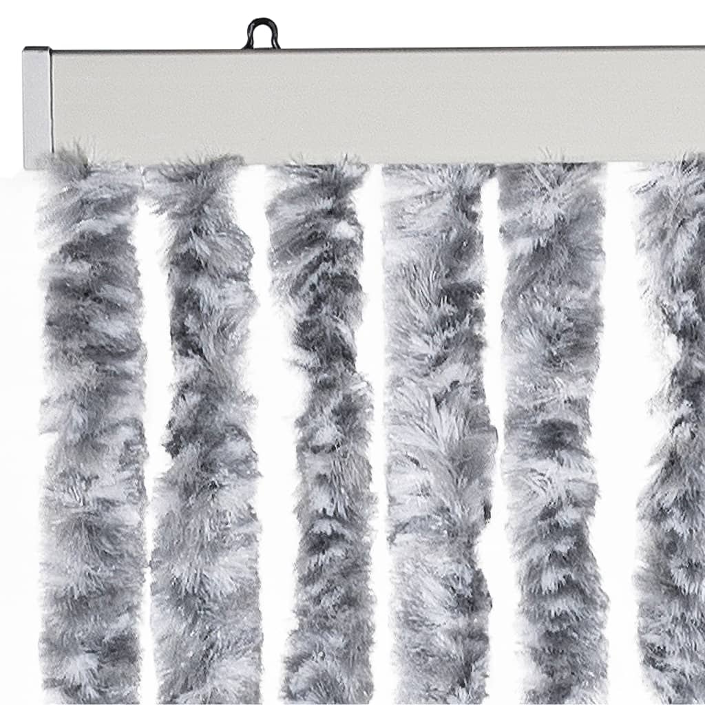vidaXL Insect Curtain White and Grey 56x200 cm Chenille