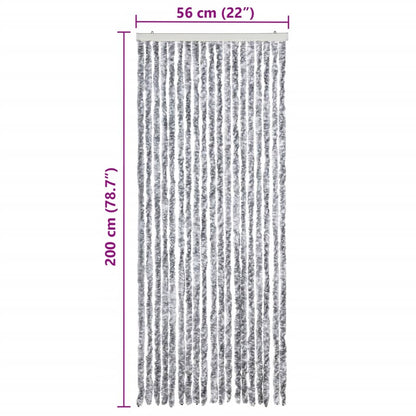 vidaXL Insect Curtain White and Grey 56x200 cm Chenille