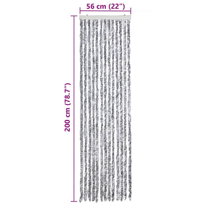 315132 vidaXL Insect Curtain White and Grey 56x200 cm Chenille
