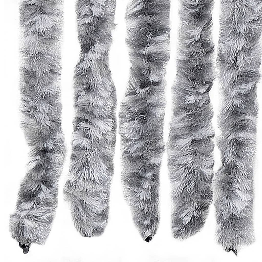 vidaXL Insect Curtain White and Grey 90x200 cm Chenille