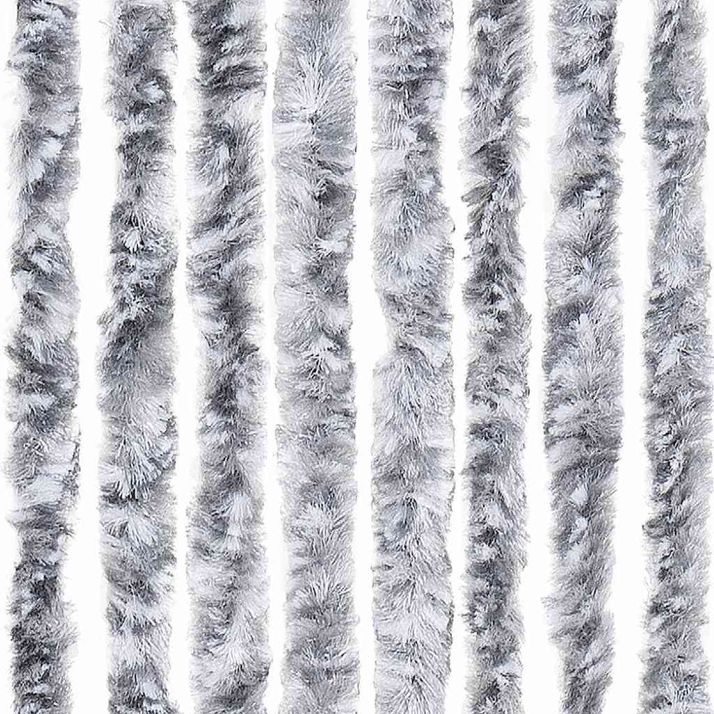 315133 vidaXL Insect Curtain White and Grey 90x200 cm Chenille