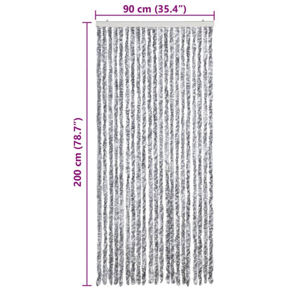 vidaXL Insect Curtain White and Grey 90x200 cm Chenille