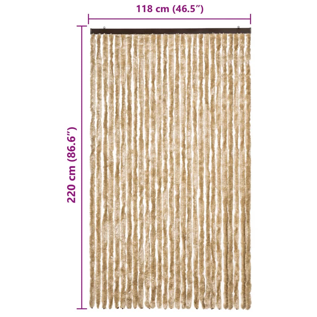 vidaXL Insect Curtain Beige 118x220 cm Chenille