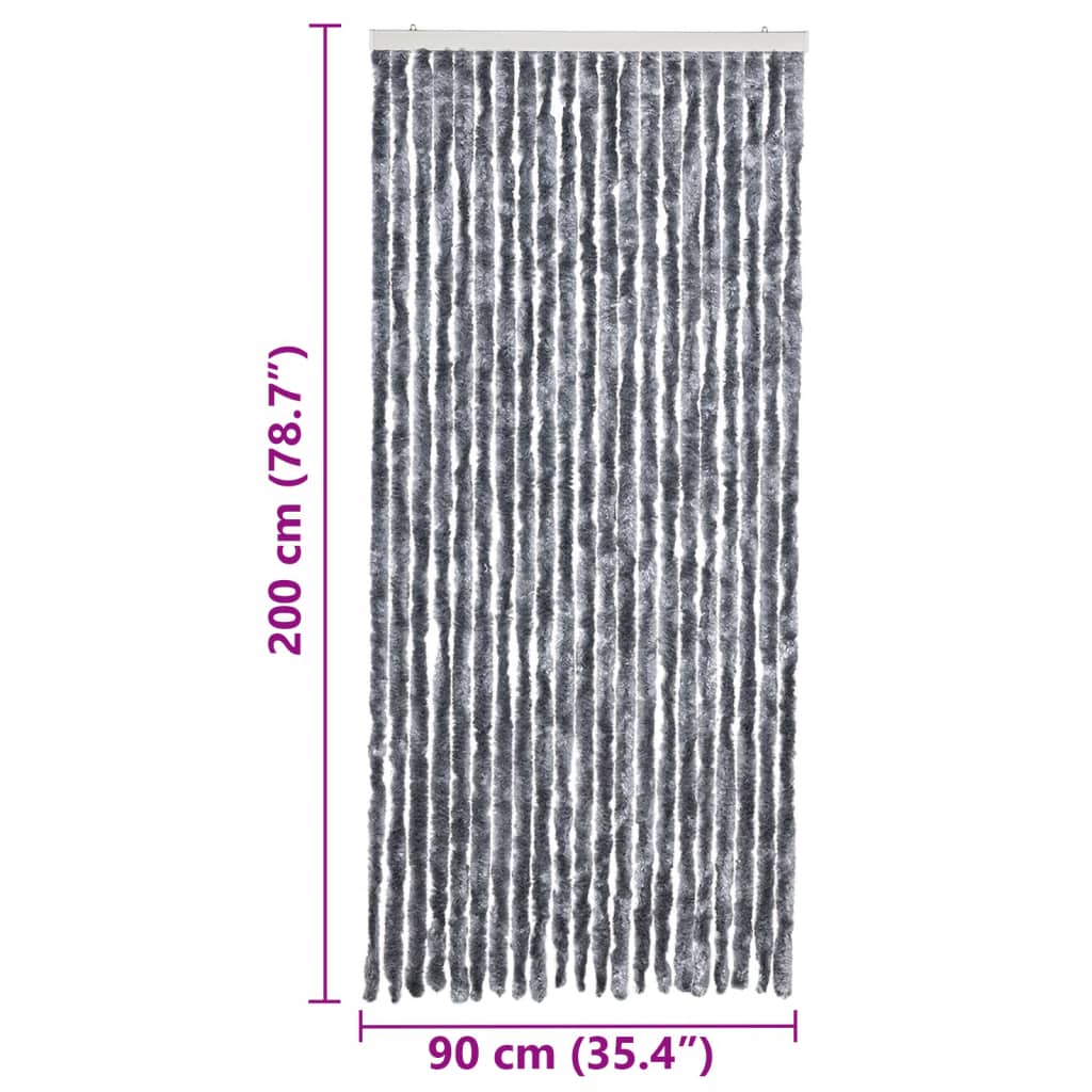 vidaXL Insect Curtain Silver 90x200 cm Chenille