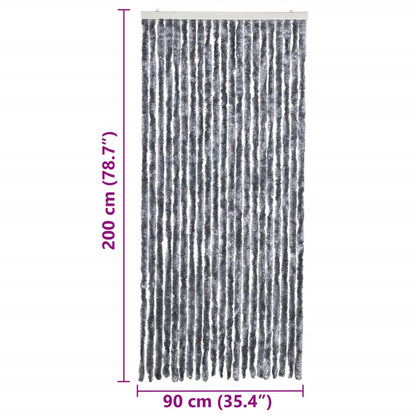 vidaXL Insect Curtain Silver 90x200 cm Chenille