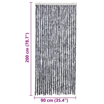 315139 vidaXL Insect Curtain Silver 90x200 cm Chenille