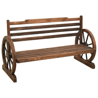 vidaXL Bench | Brown | Solid Firwood | Medium | Fun Inlays | Garden Bench