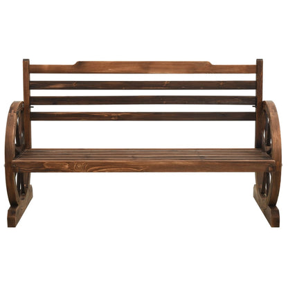 vidaXL Bench | Brown | Solid Firwood | Medium | Fun Inlays | Garden Bench