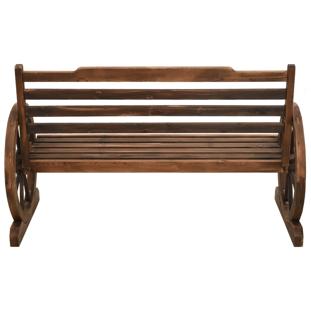 vidaXL Bench | Brown | Solid Firwood | Medium | Fun Inlays | Garden Bench