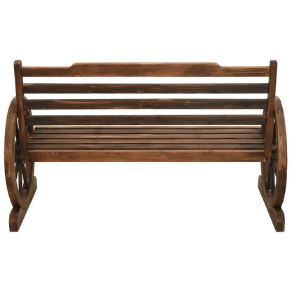 vidaXL Bench | Brown | Solid Firwood | Medium | Fun Inlays | Garden Bench