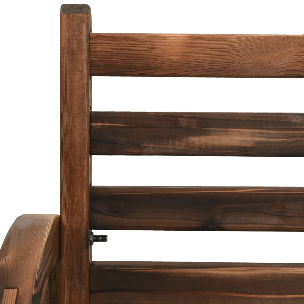 vidaXL Bench | Brown | Solid Firwood | Medium | Fun Inlays | Garden Bench