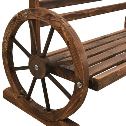 vidaXL Bench | Brown | Solid Firwood | Medium | Fun Inlays | Garden Bench
