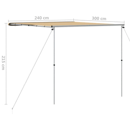 vidaXL Camper & Caravan Awning 2.4x3x2.15 m Beige