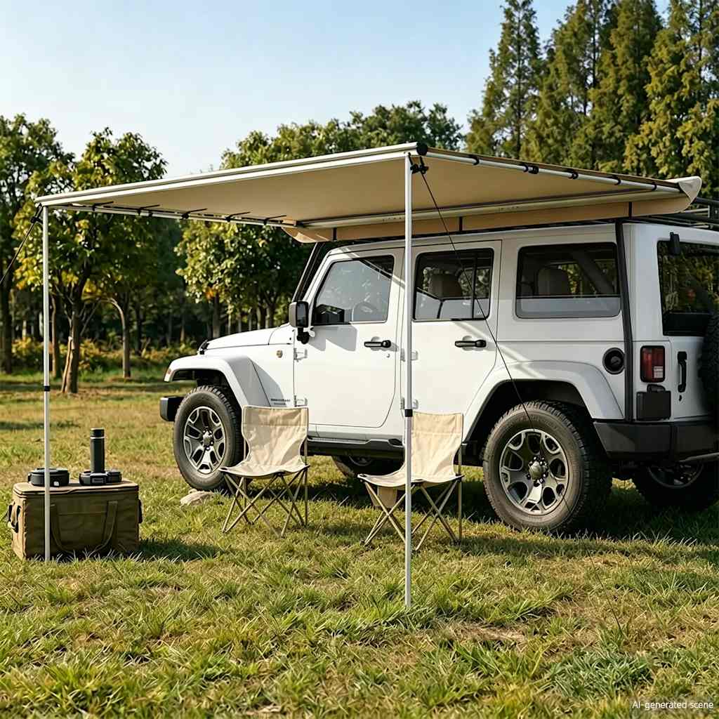 vidaXL Camper & Caravan Awning 4x2x2.15 m Beige