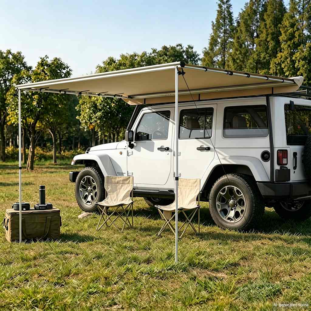 vidaXL Camper & Caravan Awning 4x2.5x2.15 m Beige