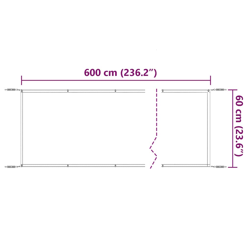 vidaXL Vertical Awning Light Green 60x600 cm Oxford Fabric