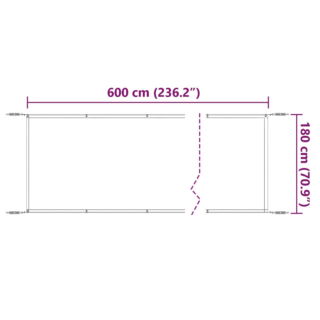 vidaXL Vertical Awning Light Green 180x600 cm Oxford Fabric
