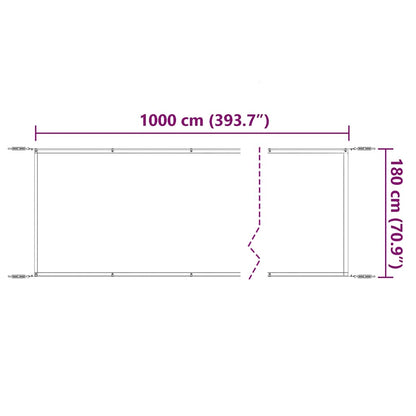 vidaXL Vertical Awning Light Green 180x1000 cm Oxford Fabric