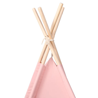vidaXL Children Teepee Tent with Bag Peach Skin Pink 120x120x150 cm