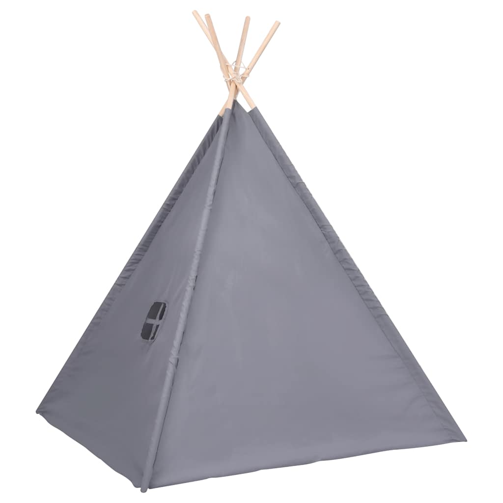 vidaXL Children Teepee Tent with Bag Peach Skin Grey 120x120x150 cm