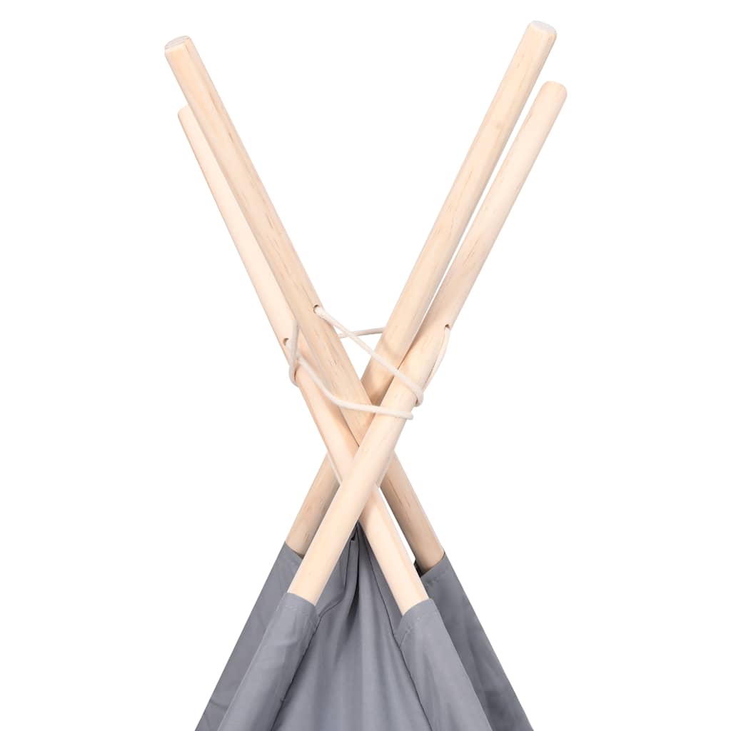 vidaXL Children Teepee Tent with Bag Peach Skin Grey 120x120x150 cm