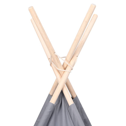 vidaXL Children Teepee Tent with Bag Peach Skin Grey 120x120x150 cm