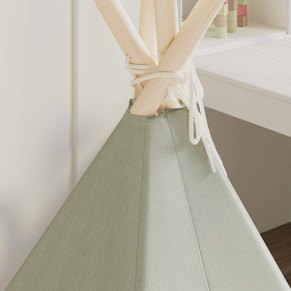 vidaXL Children Tent Grey and White 120 x 120 x 150 cm Solid pine wood