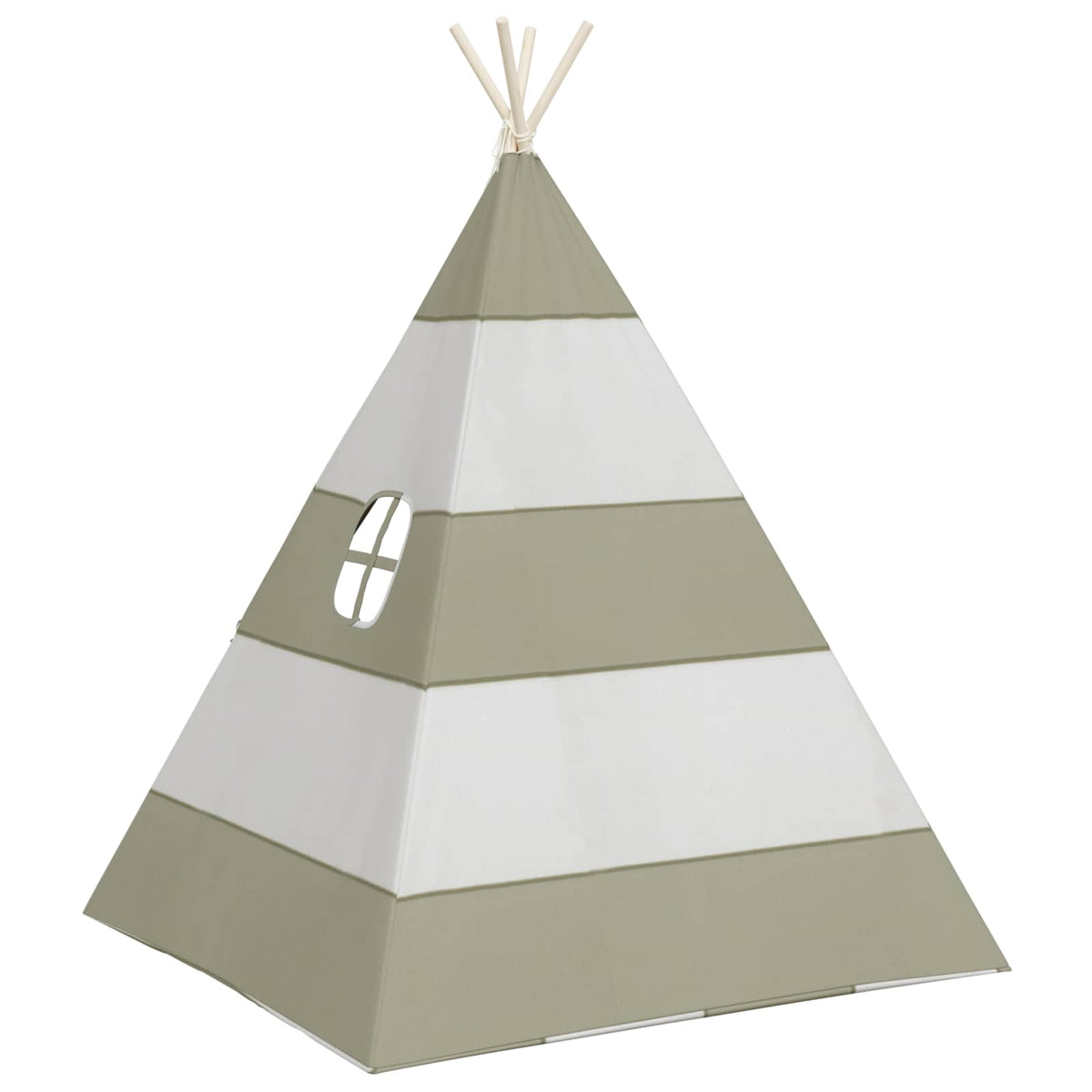 vidaXL Children Tent Grey and White 120 x 120 x 150 cm Solid pine wood