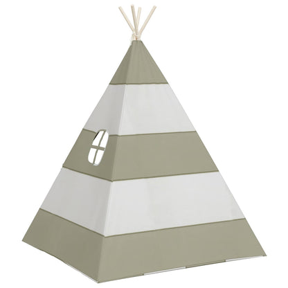 vidaXL Children Tent Grey and White 120 x 120 x 150 cm Solid pine wood