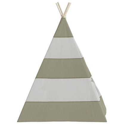 vidaXL Children Tent Grey and White 120 x 120 x 150 cm Solid pine wood