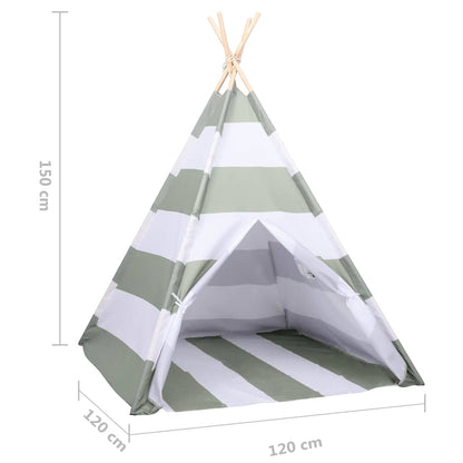 vidaXL Children Tent Grey and White 120 x 120 x 150 cm Solid pine wood